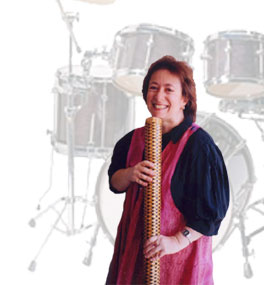 Jessie Schechter, one of Tofaah's female percussionist